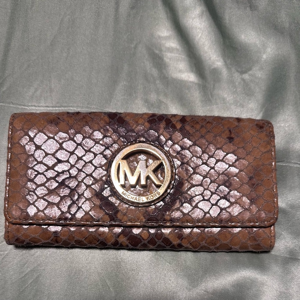Michael Kors Metallic Snake Print Wallet